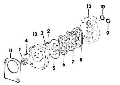 Hydraulic Pump Diagram and Parts List for CUB185  Cub Cadet Lawn Tractor